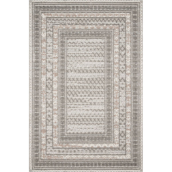 Cole Gray and Multicolor Power Loomed Rug, image 1