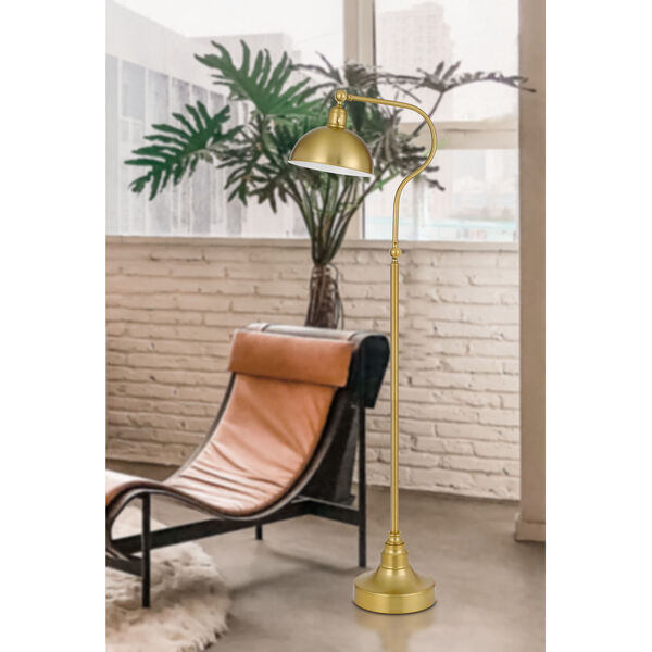Industrial Antique Brass One-Light Adjustable Floor Lamp, image 2