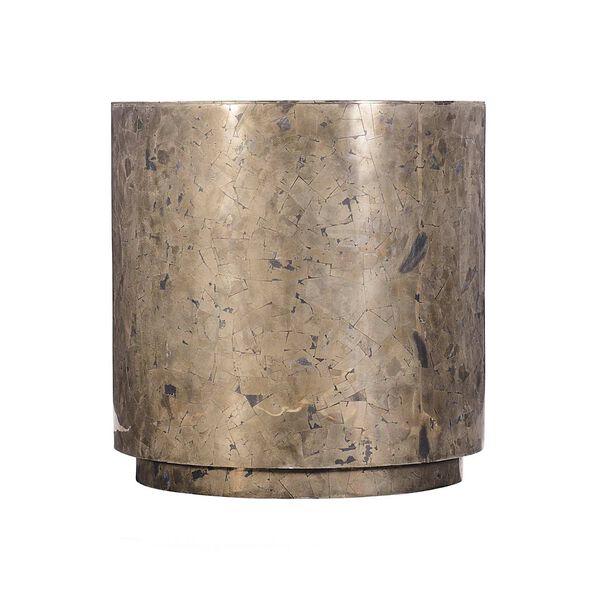 Pyrite Pale Brass Drum Table, image 1