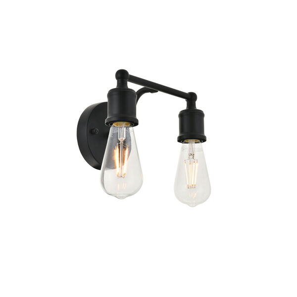 Serif Black Two-Light Wall Sconce, image 4