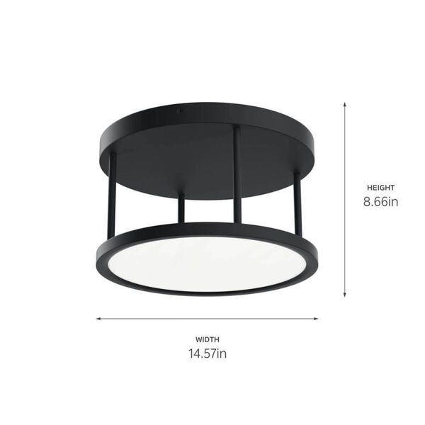 Lavi Matte Black LED Semi-Flush Mount, image 4