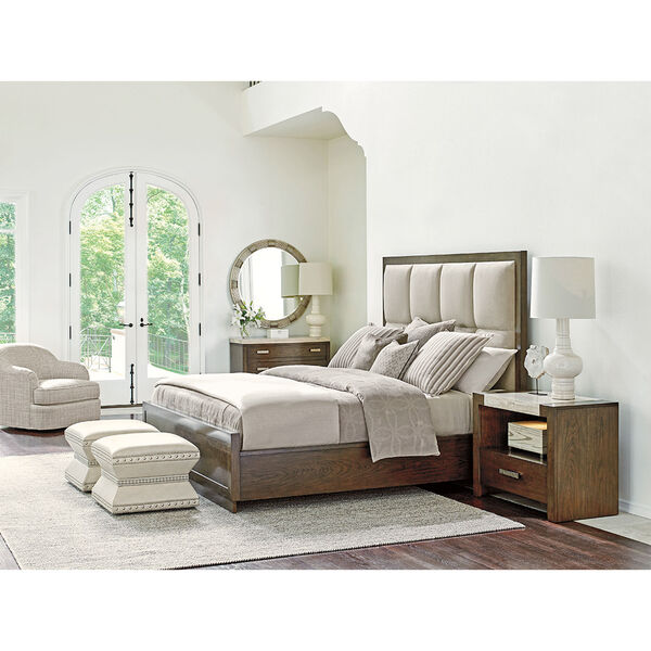 Laurel Canyon Brown and Beige Casa Del Mar Upholstered King Bed, image 3