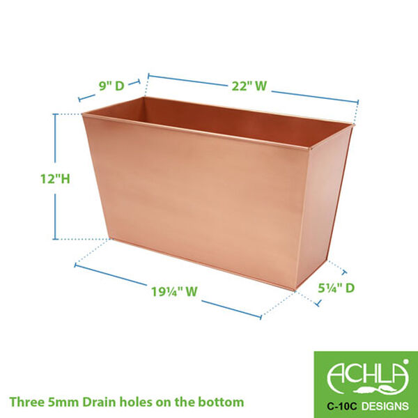 Copper Plated 22-Inch Flower Box, image 2