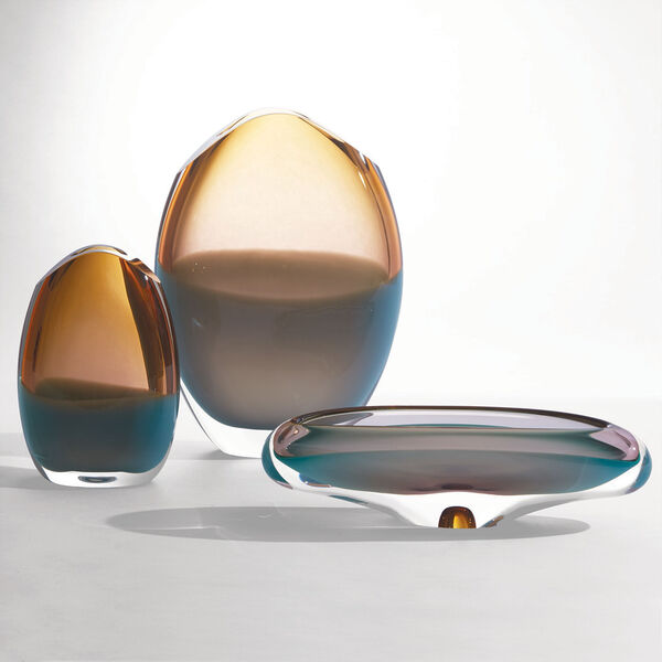 Large Pistachio Amber Oval Vase, image 1