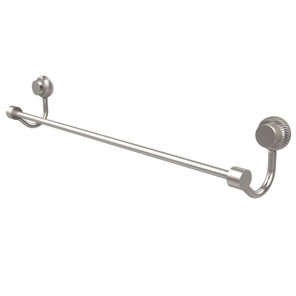 Venus Collection 18 Inch Towel Bar with Twist Accent, Satin Nickel, image 1