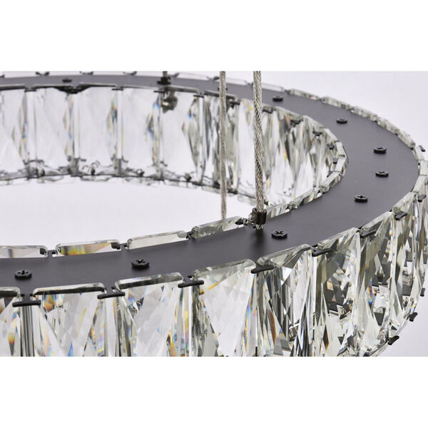 Monroe Black Integrated LED Five Ring Chandelier, image 5