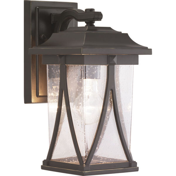 Abbott Antique Bronze 6-Inch One-Light Outdoor Wall Lantern With Transparent Seeded Glass, image 1