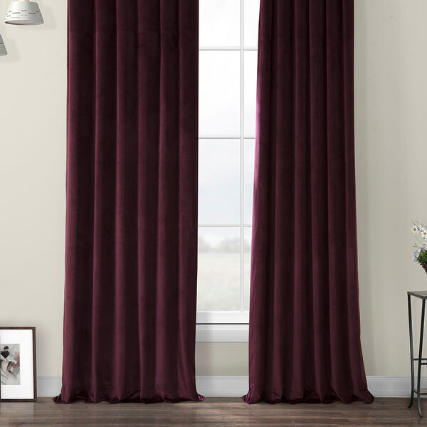 Red Heritage Plush Velvet Curtain Single Panel, image 6
