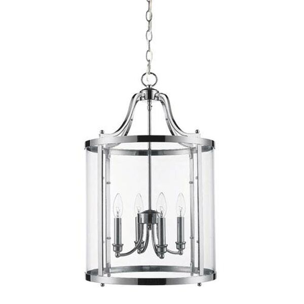Payton Chrome Four-Light Pendant with Clear Glass, image 2