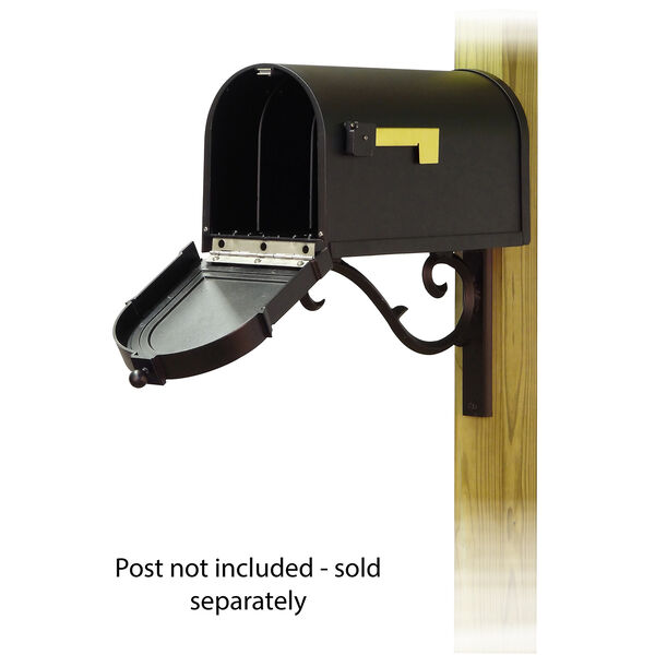 Curbside Black Berkshire Mailbox with Sorrento Front Single Mounting Bracket, image 2