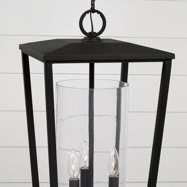 Elliott Black Three-Light Outdoor Hanging Light with Clear Glass, image 2