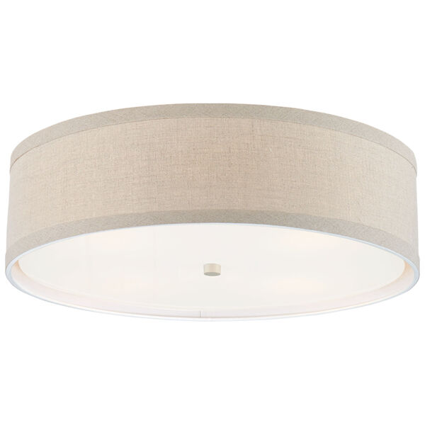 Walker Large Flush Mount in Light Cream with Natural Linen Shade by kate spade new york, image 1