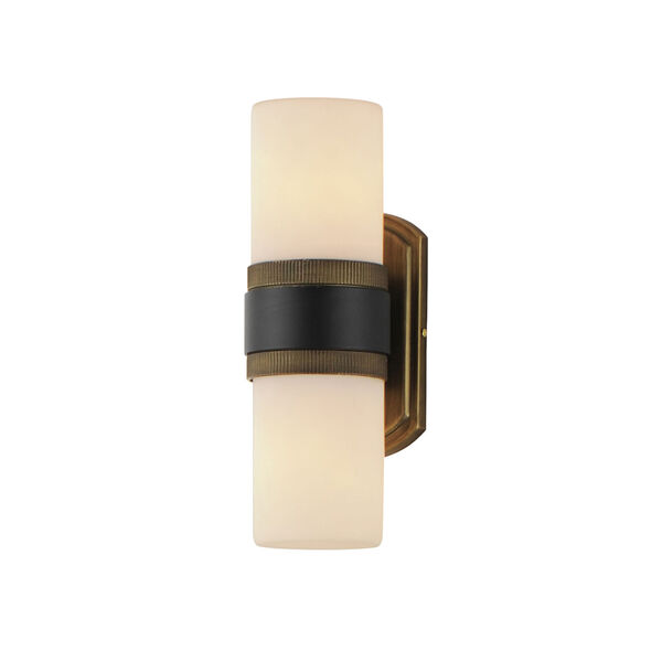 Ruffles Black Antique Brass Two-Light Outdoor Wall Sconce, image 1
