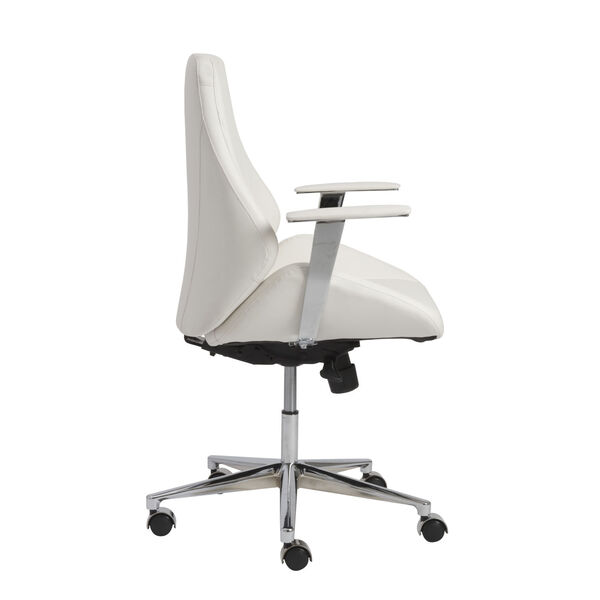 Bergen White 27-Inch Low Back Office Chair, image 3