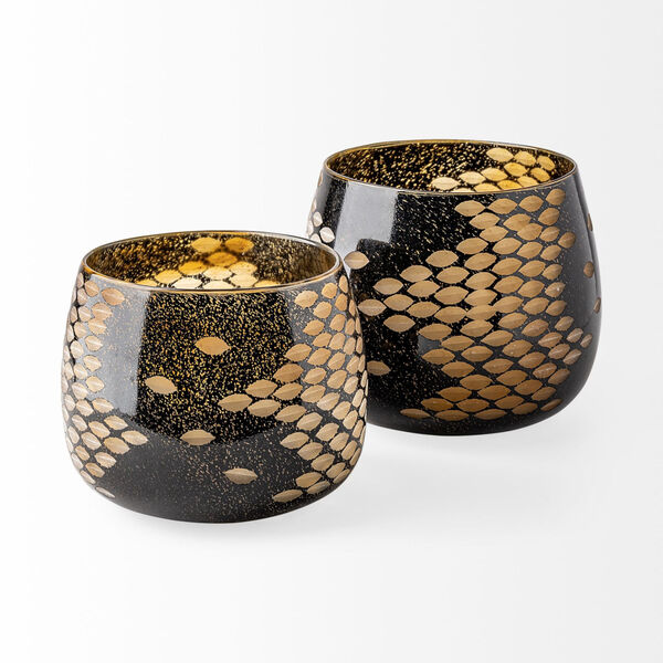 Mojave Gold and Black Glass Vase, image 3