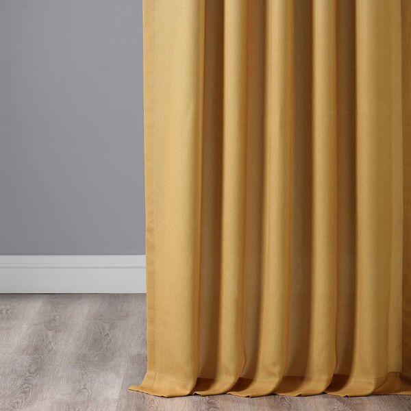 Ombre Gold 84 x 50 In. Faux Linen Semi Sheer Curtain Single Panel, image 9