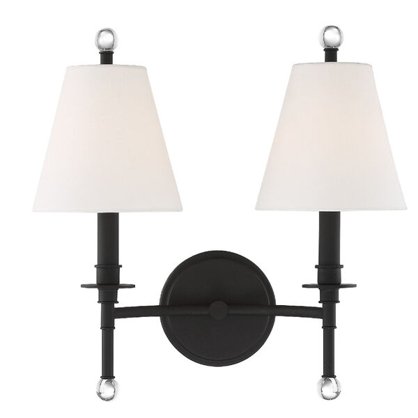 Riverdale Black Forged 15-Inch Two-Light Wall Sconce, image 6