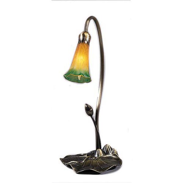 One-Light Lily Amber/Green Accent Lamp, image 1