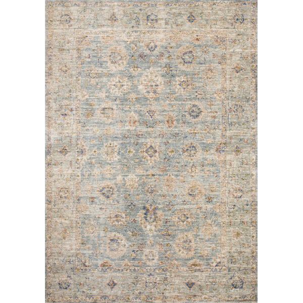 Revere Light Blue with Multicolor Rectangle: 2 Ft. x 3 Ft. 2 In. Rug, image 1