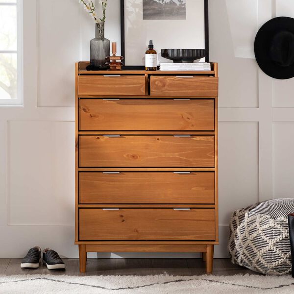 Caramel Solid Wood Six-Drawer Dresser, image 7