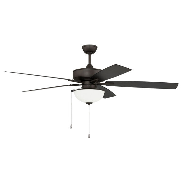 Super Pro Espresso 60-Inch LED Ceiling Fan with White Frost Glass, image 1