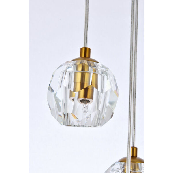 Eren Gold 15-Inch 18-Light Pendant with Royal Cut Clear Crystal, image 6