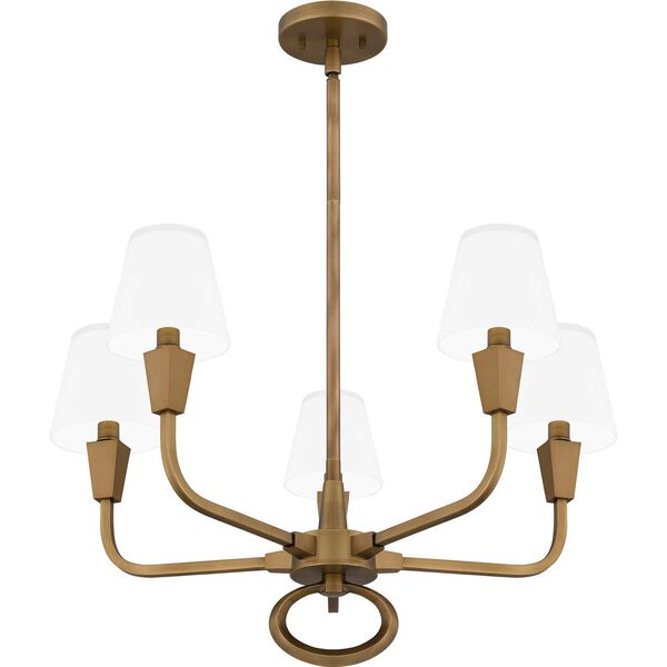 Mallory Weathered Brass Five-Light Chandelier, image 4
