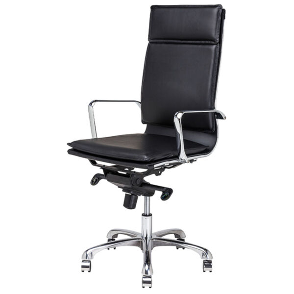 Carlo Black and Silver High Back Office Chair, image 1
