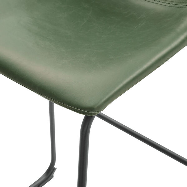 Green Faux Leather Barstool, Set of Two, image 5