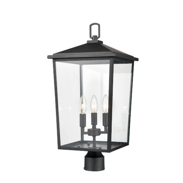 Fetterton Powder Coat Black Three-Light Outdoor Post Lantern, image 4