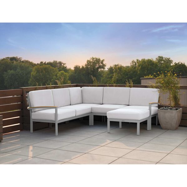 Travira Natural Eggshell White Four-Piece Outdoor Loveseat Chat Set, image 2