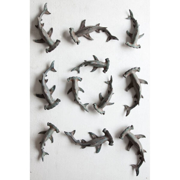 Acus Blue 11-Inch Hammerhead Shark Wall Décor Figurine, image 2