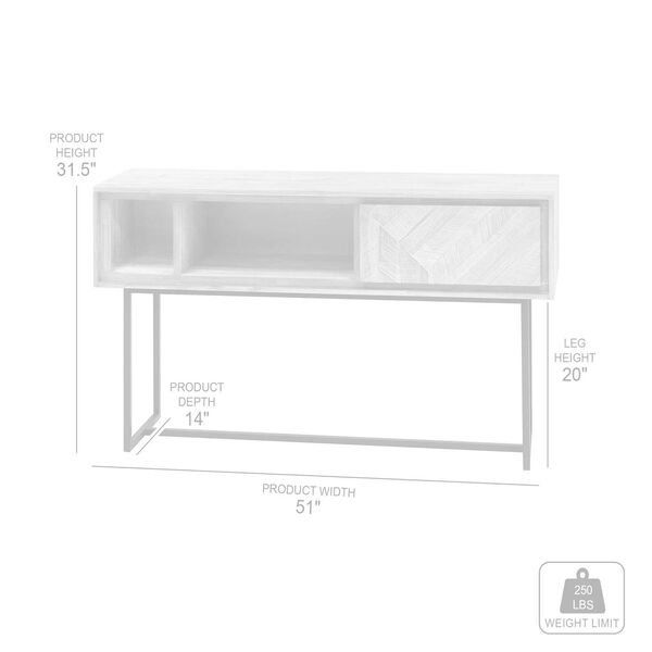 Peridot Natural One-Drawer Console Table, image 5