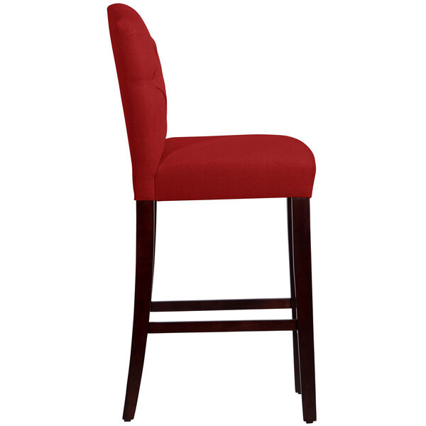 Linen Antique Red 46-Inch Tufted Arched Bar stool, image 2
