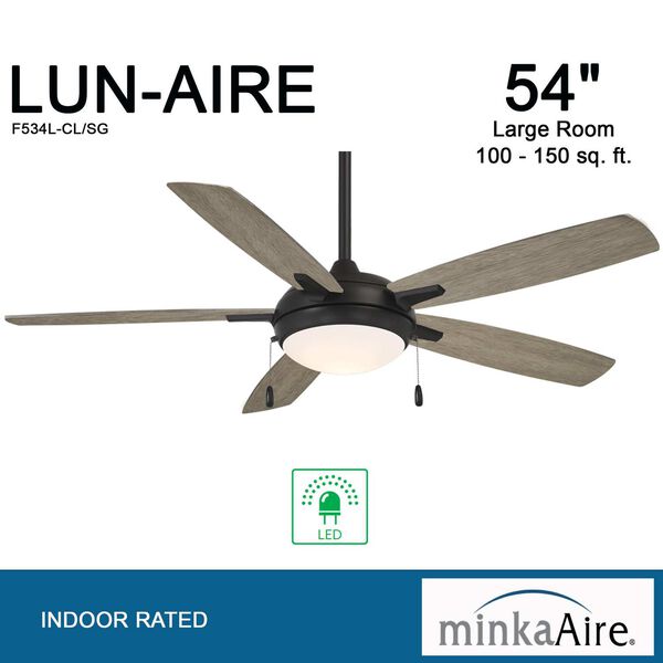 Lun-Aire Coal 54-Inch Integrated LED Ceiling Fan, image 5