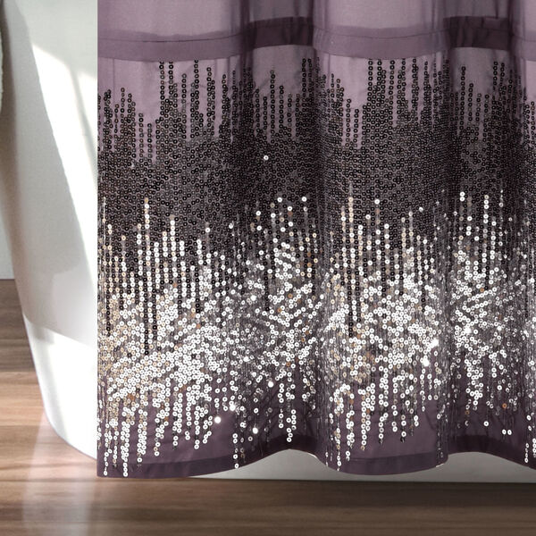 Purple and Black 72 x 72 In. Single Shower Curtain, image 4