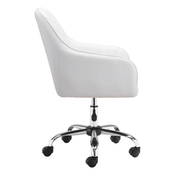 Curator White and Silver Office Chair, image 3