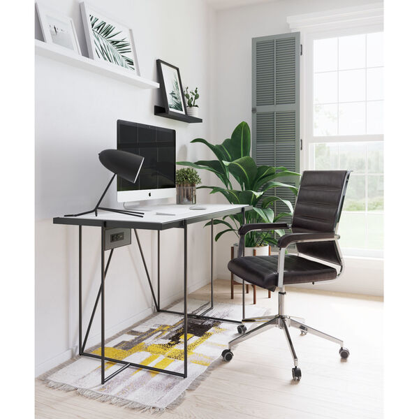 Liderato Brown and Silver Office Chair, image 2