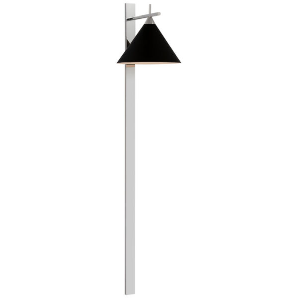 Cleo 56-Inch Statement Sconce in Polished Nickel with Matte Black Shade by Kelly Wearstler, image 1