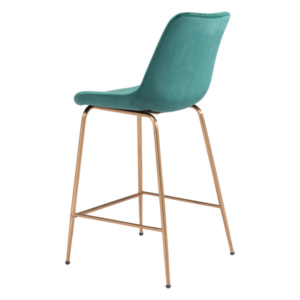 Tony Green and Gold Counter Height Bar Stool - (Open Box), image 6