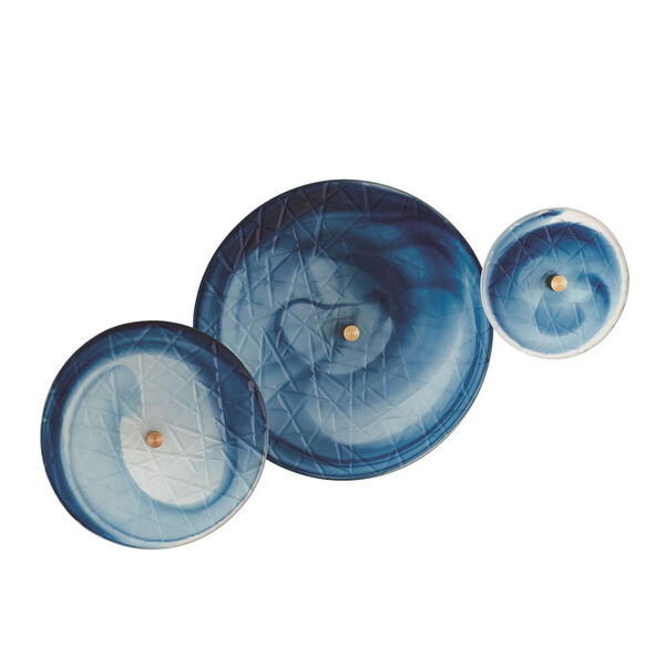 Studio A Home Blue Swirl Crosshatched Wall Discs, Set of 3, image 3