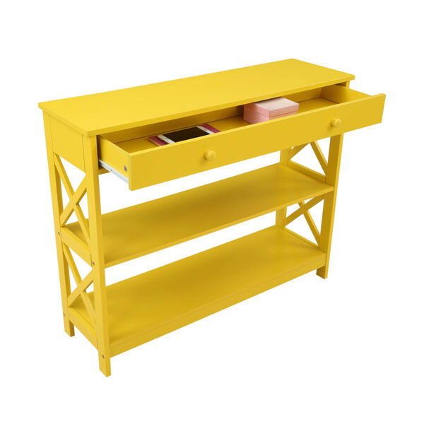 Oxford Yellow One Drawer Console Table with Shelves, image 5