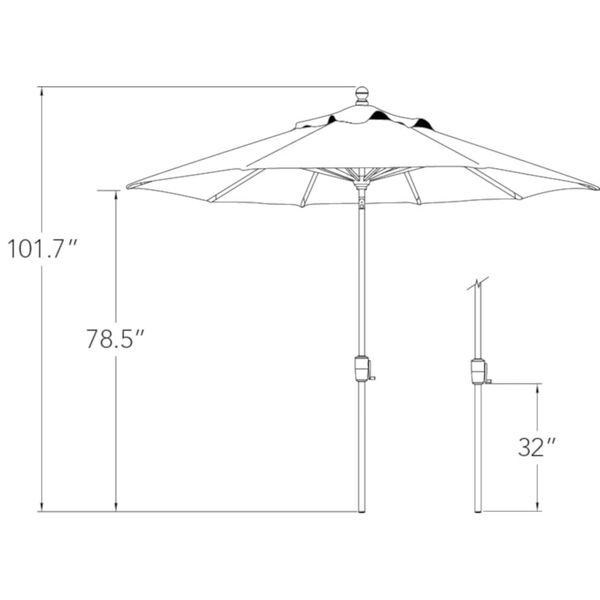 Catalina Cast Silver 108-Inch Market Umbrella, image 2