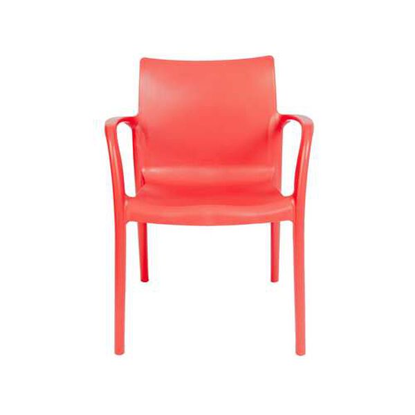 Pedro Red Outdoor Stackable Armchair, Set of Four, image 3