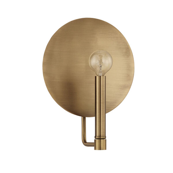 Wells Aged Brass One-Light Sconce, image 1