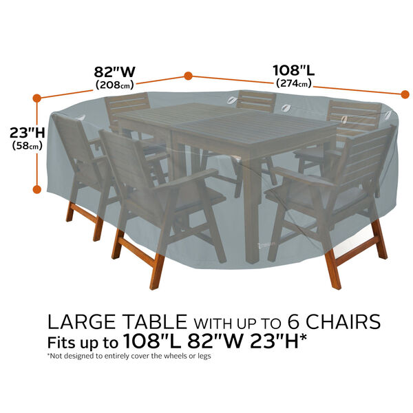 Poplar Monument Grey Rectangle Oval Table and Chairs Cover, image 4