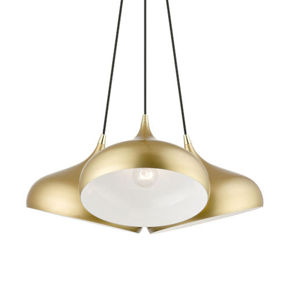 Amador Soft Gold with Polished Brass Accents Three-Light Cluster Pendant, image 6