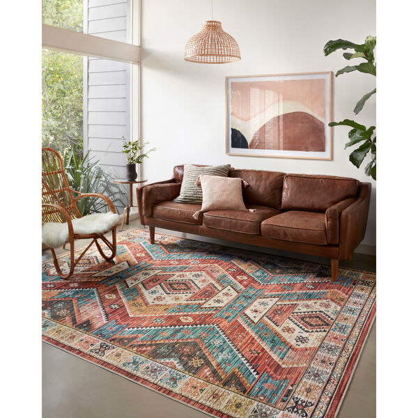 Zion Red Multicolor Rectangular: 2 Ft. 3 In. x 3 Ft. 9 In. Rug, image 2