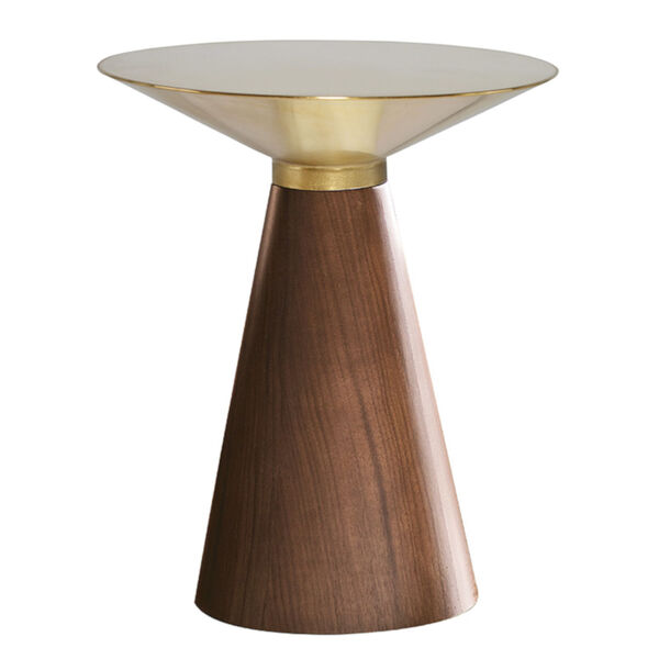 Iris Gold and Walnut Side Table, image 1