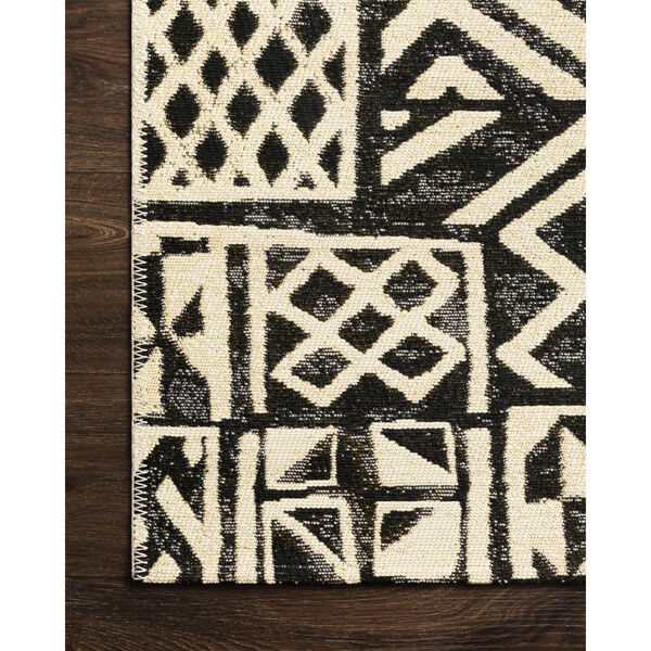 Mika Ivory and Black 2 Ft. 5 In. x 4 Ft. Power Loomed Rug, image 3